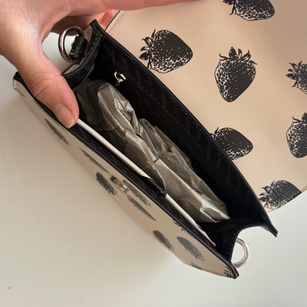 Aldo Strawberry Print Crossbody Purse | Mini Top Handle Novelty Handbag NWT - Picture 6 of 9